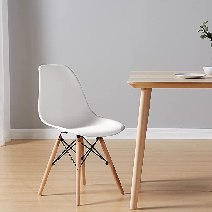 GLVEE White  Shell Side Dining Chairs