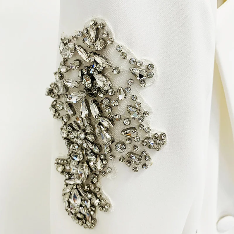 Nigikala Nigikala Fashion New Heavy Industry Nails Diamond A Buckle Suit Jacket Wide Leg Trousers Set Two