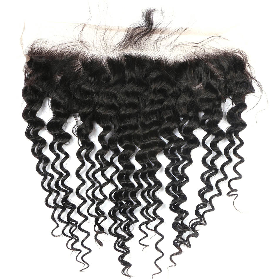 12A Human Hair Deep Curly13X4 13X6 Transparent Lace Frontal With Baby Hair Lace Frontal