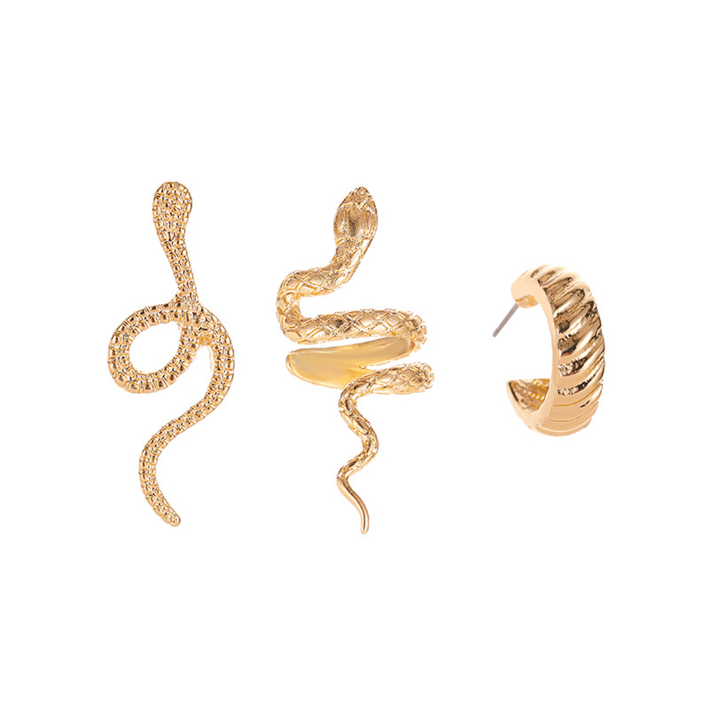 

3Pcs/Set Snake Retro Earrings Women Non Pierced Pearl Ear Clip Jewelry Gift, Gold, 501 Original