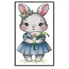 Rabbit And Calla Lily-14CT Stamped Cross Stitch 15*27cm/5.91*10.63in