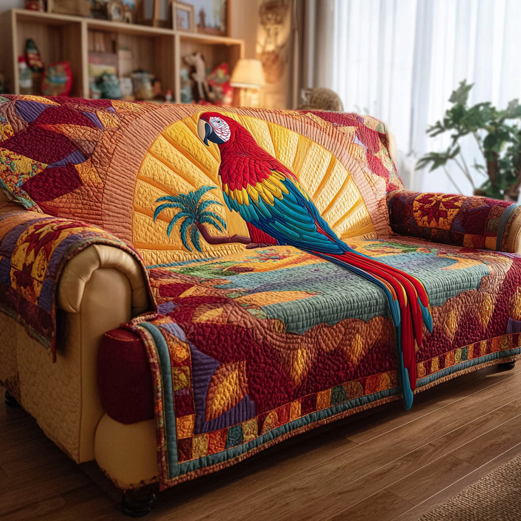 Radiant Parrot Vista Quilted Sofa Cover NCU0HH1601 everthome