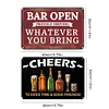 2PCS Bar Open and Cheers Funny - Vintage Metal Signs Set - 20*30cm/30*40cm - Warning