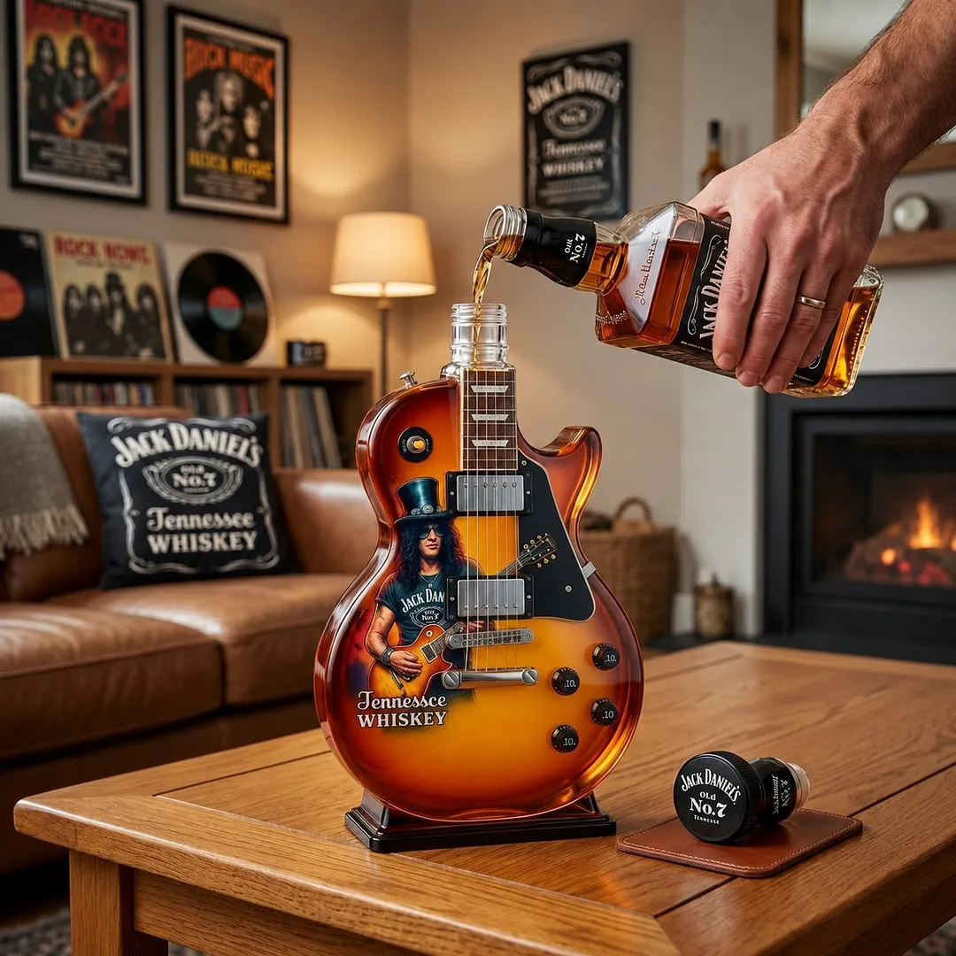 🎁 Father's Day 49% OFF &ndash; 👨&zwj;🎤🤘Appetite for Rock: Vintage Sunburst Guitar Figurine Spirit Bottle🎸✨