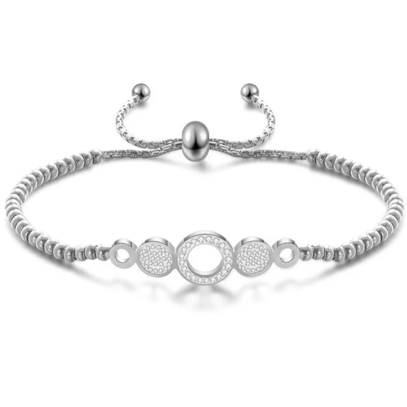 Handmade Rhinestone Adorned Heart Charm Beads Bracelets