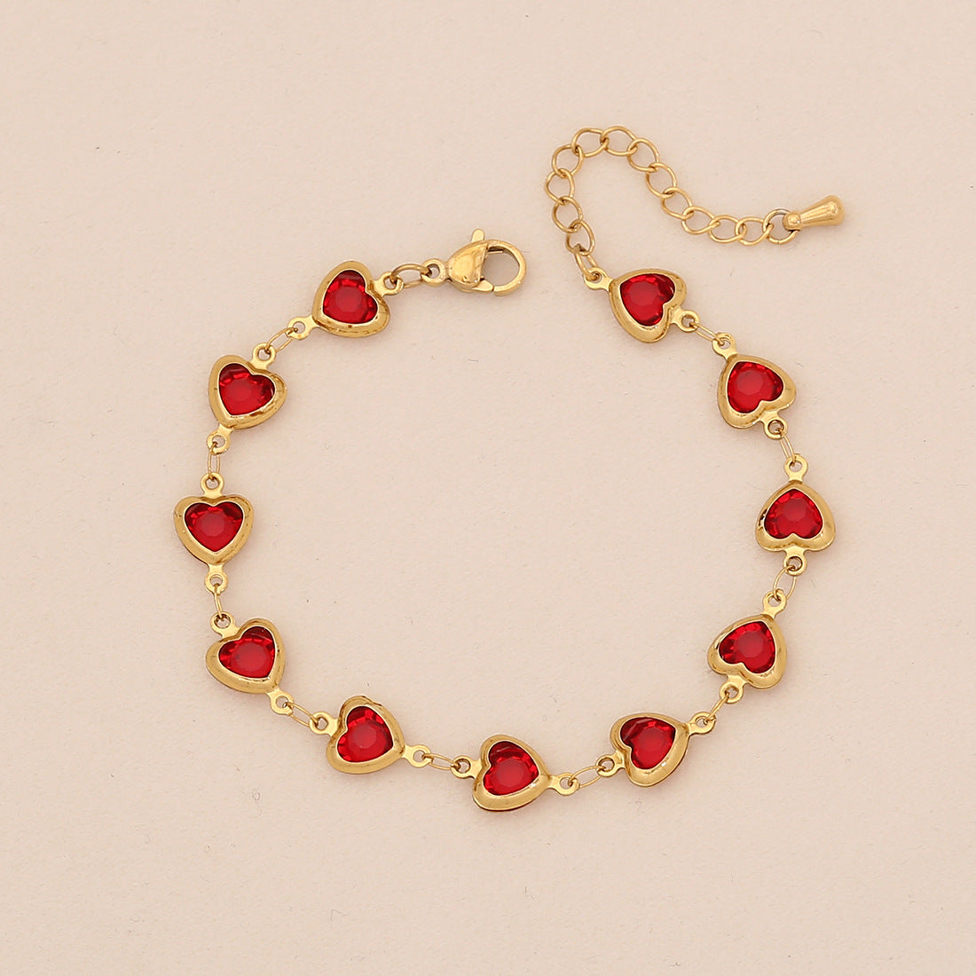 Fashionable Colorful Love Stainless Steel Bracelet Ins Trendy Titanium Steel Jewelry B6344