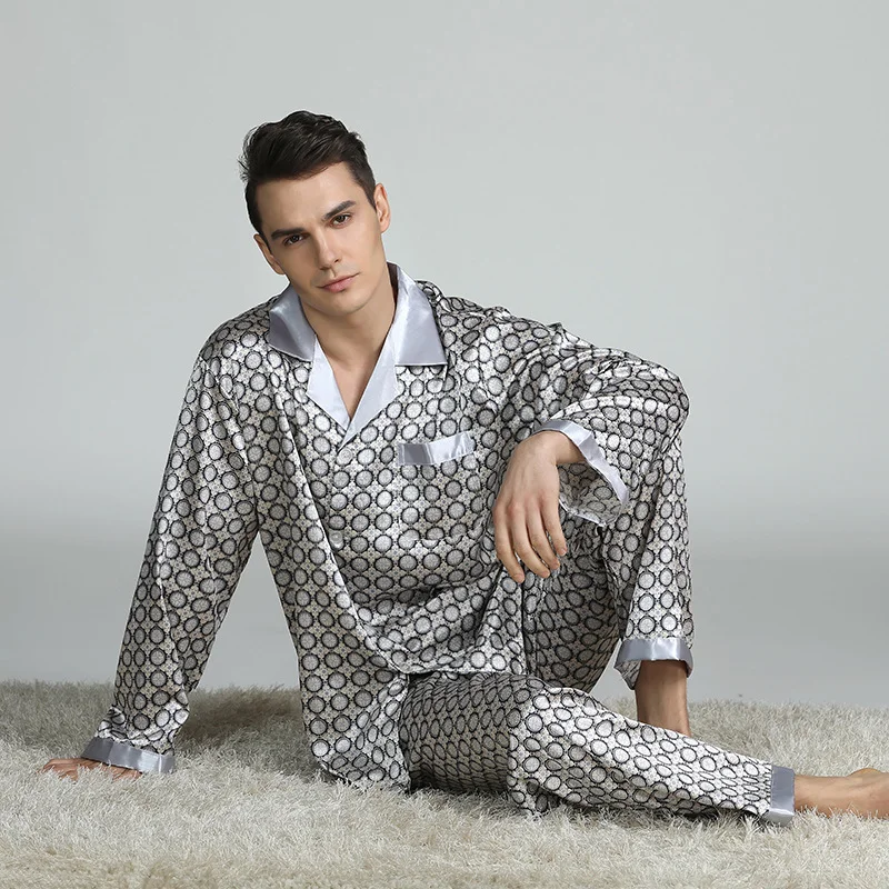 Men's Printed Silk Pajamas