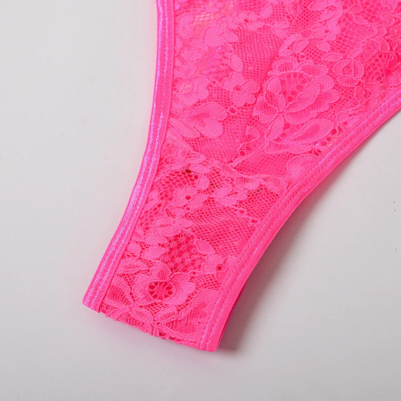 Billionm Sensual Women Sexy Underwear Set See Through Lace Floral Lingerie Transparent Pink Bra Briefs Femme Lenceria Bralette Underpants