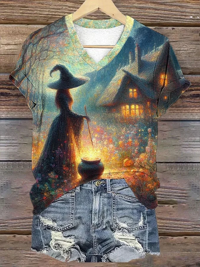 Women's Witch Print T-Shirt