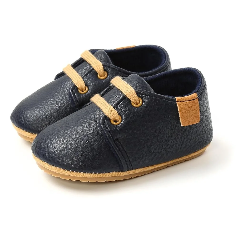 Toddler Baby Boys Girls Lace Up Sneakers, Autumn Soft Sole Infant Moccasins Newborn Hard Outsole Anti-slip First Walkers Shoes