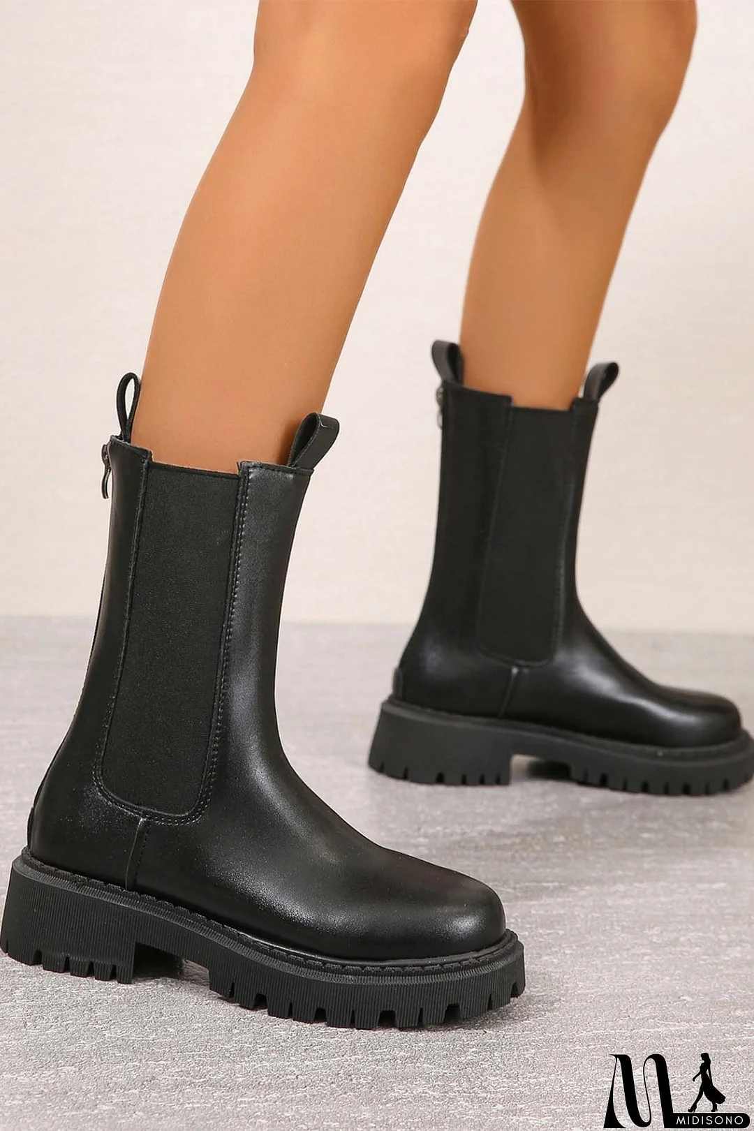 MidiSono - Chelsea Mid-Calf Platform Boots