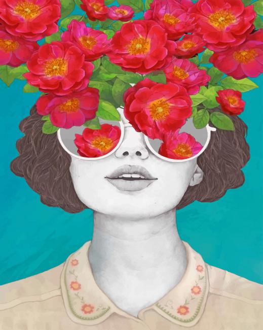 

Floral Glasses Art – Paint By Numbers - 40*50CM, 501 Original