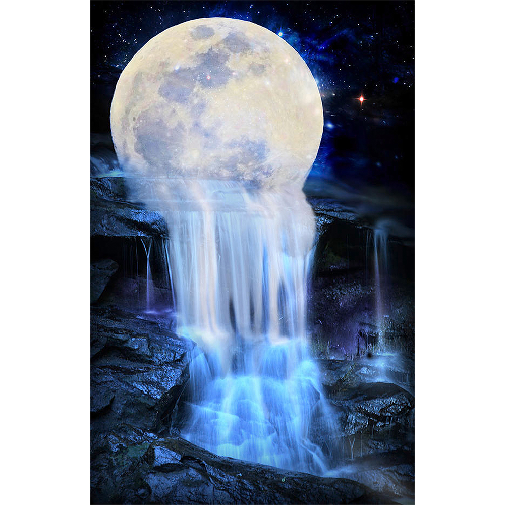 

Moon Waterfall - Square Drill Diamond Painting - 45*75CM (Big Size), 501 Original