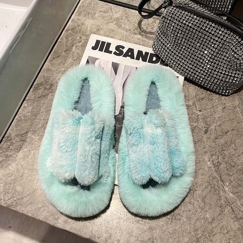 Letclo™ Fall New Gradient Color Flat Fluffy Indoor Slippers letclo Letclo