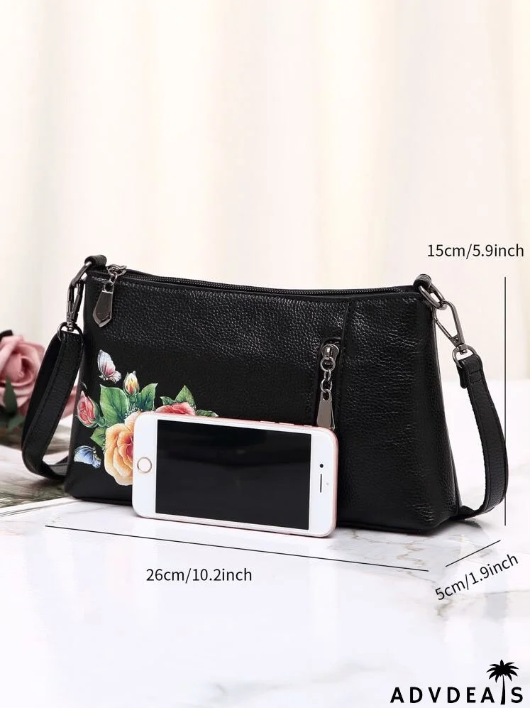 Floral Pattern Square Bag