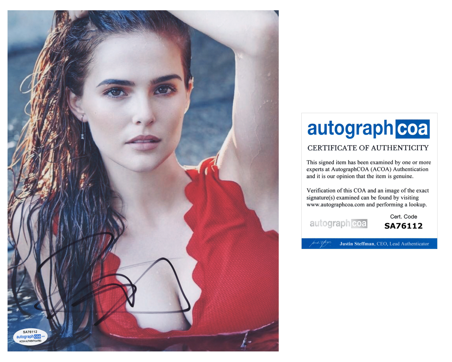 Zoey Deutch Signed Autographed 8x10 Photo Poster painting The Politician Sexy Actress ACOA COA