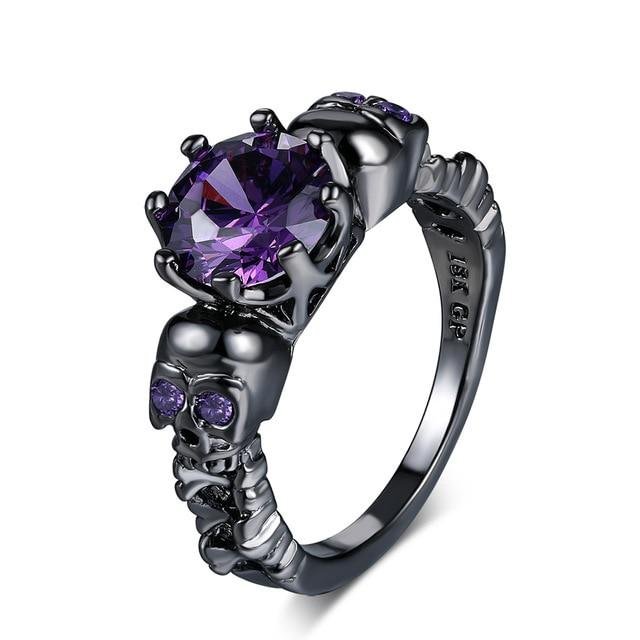 Unisex Skull Crystal Ring