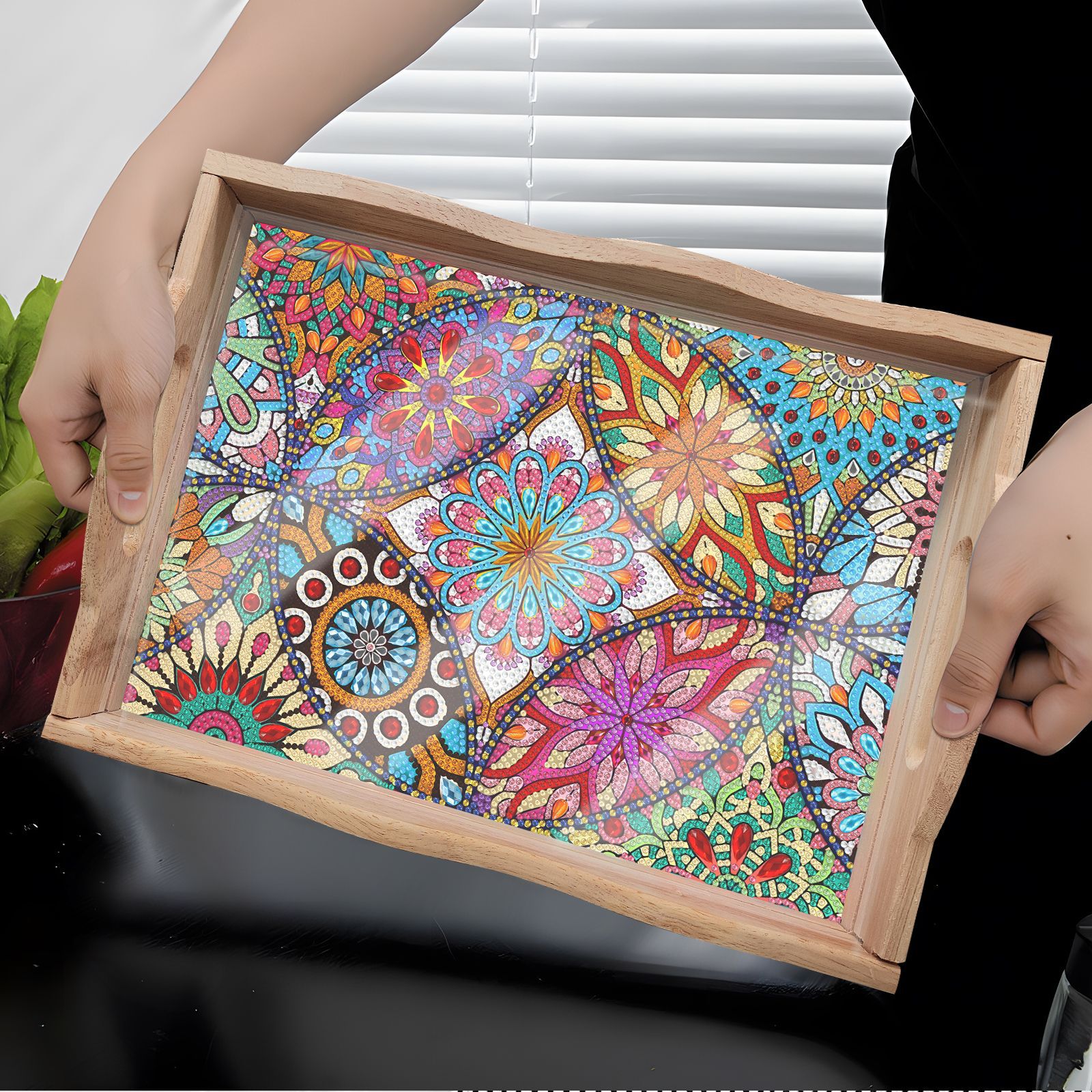 Diamond Painting DIY Dot Diamond Large Plate Mandala Handmade Diamond Paste Tray Cross Embroidery New Decorative Painting