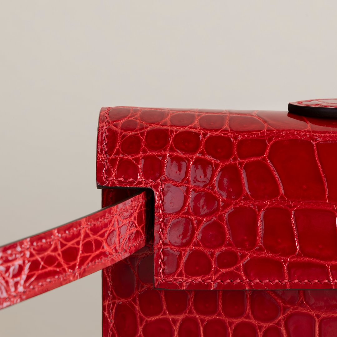 Kelly cut Shiny Porosus Crocodile 95 Braise GHW