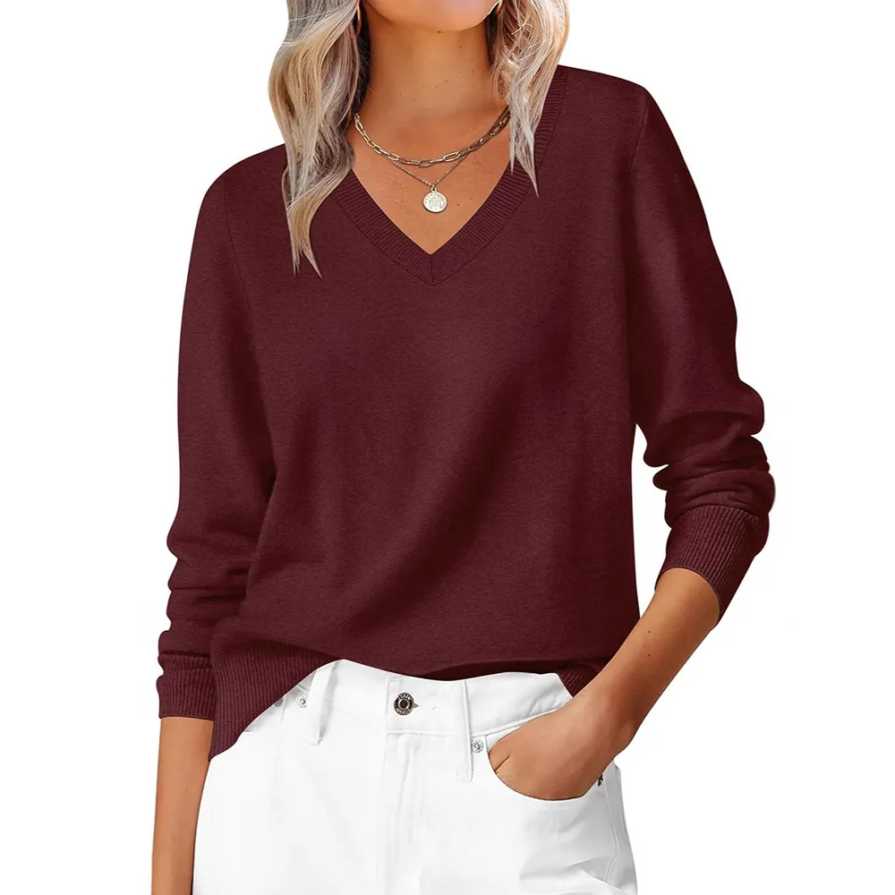 Athvotar Athvotar Autumn And Winter Leisure Jacket Classic Fashion Temperament Long-Sleeved V-Neck Large-Size Knitted Shirt