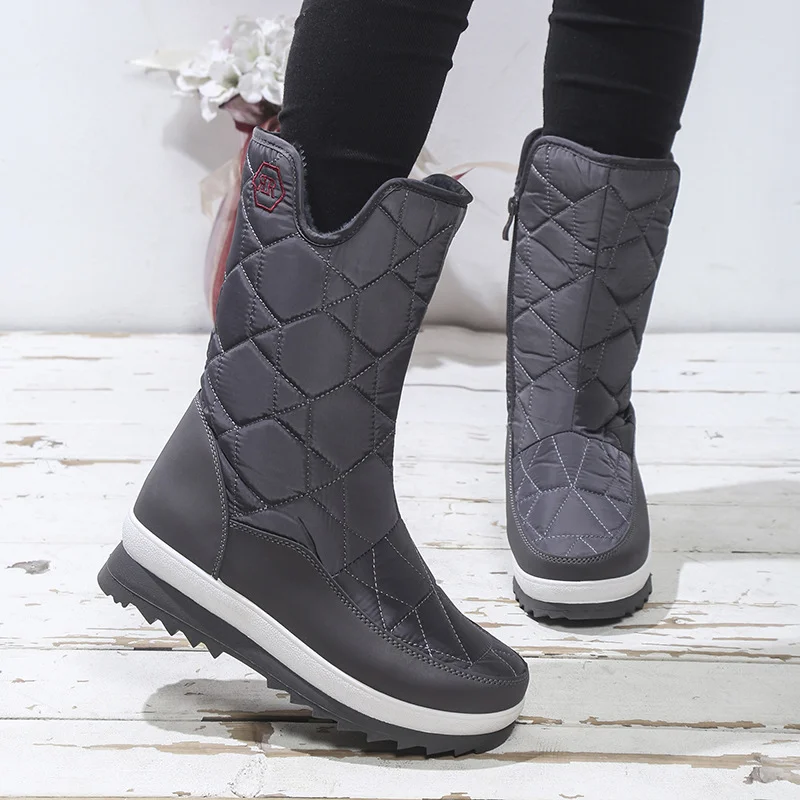 Yyvonne Winter Cotton Boots Women Wear Velvet Thick Snow Boots High Help Cotton Boots