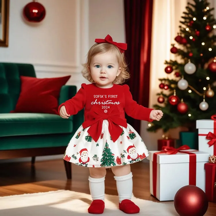 Personalised Christmas Baby Girl Tutu Dress | CWBaby121