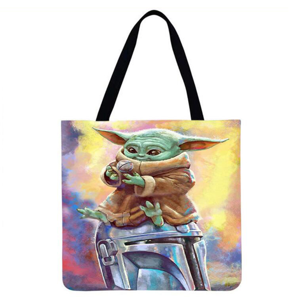 

Cartoon Yoda - Environmentally Ink Linen Handbag - 40*40CM, 501 Original