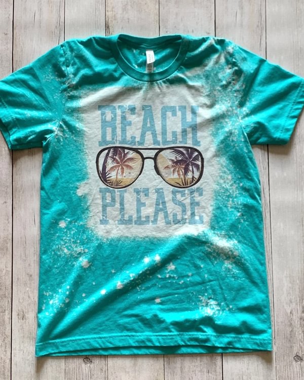 Retro Beach Please Bleached  Summer Vibes T-Shirt