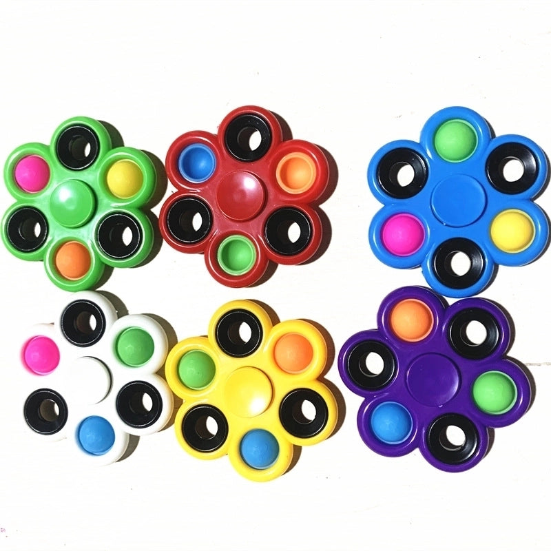 Fashion Solid Color Three-leaf Bracket Fingertip Gyro Toy