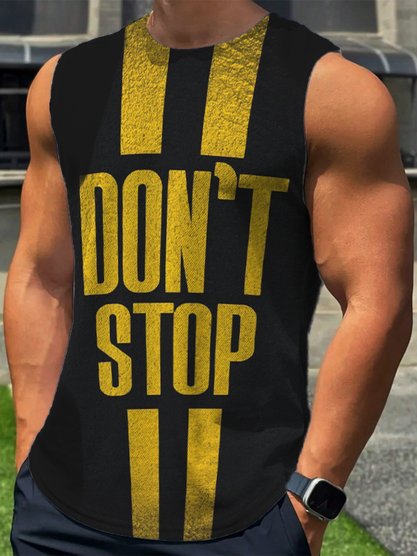 Men's Don't Stop Slogan Art Print Tank Top