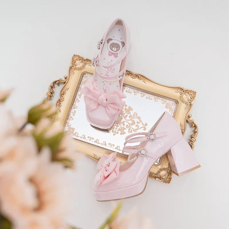 Bow Knot Mary Janes Lolita High-heeled Shoes