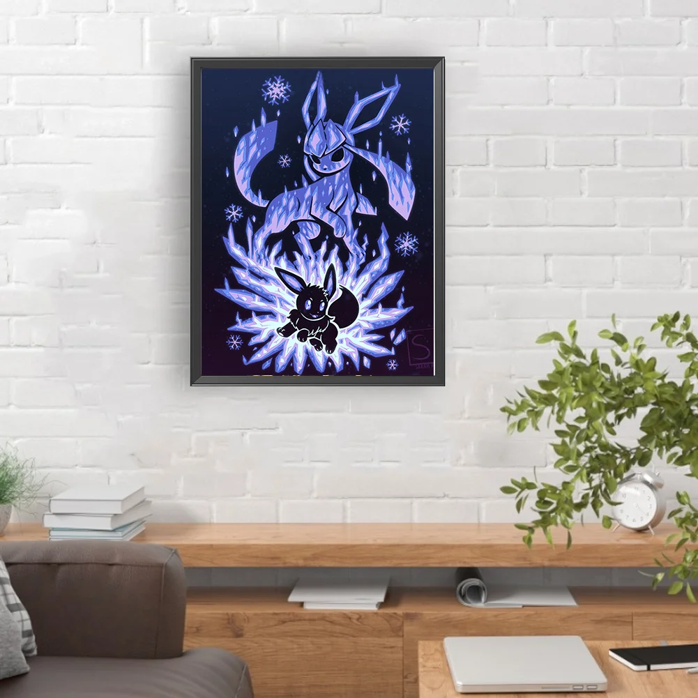 Diamond Painting - Full Round Drill - Silhouette Pokémon(Canvas|30*40cm)