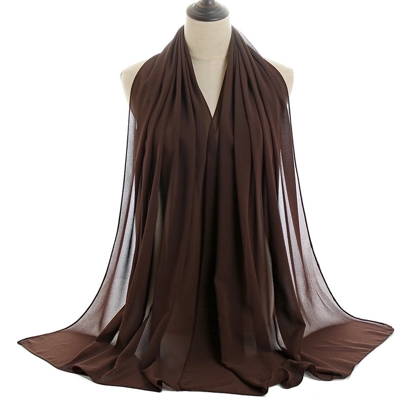 Women’s Minimalist Solid Color Chiffon Cotton Linen Scarves
