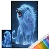 Blue Glowing Lion-11CT Stamped Cross Stitch 40*70cm(Big Size) tapestrymarket
