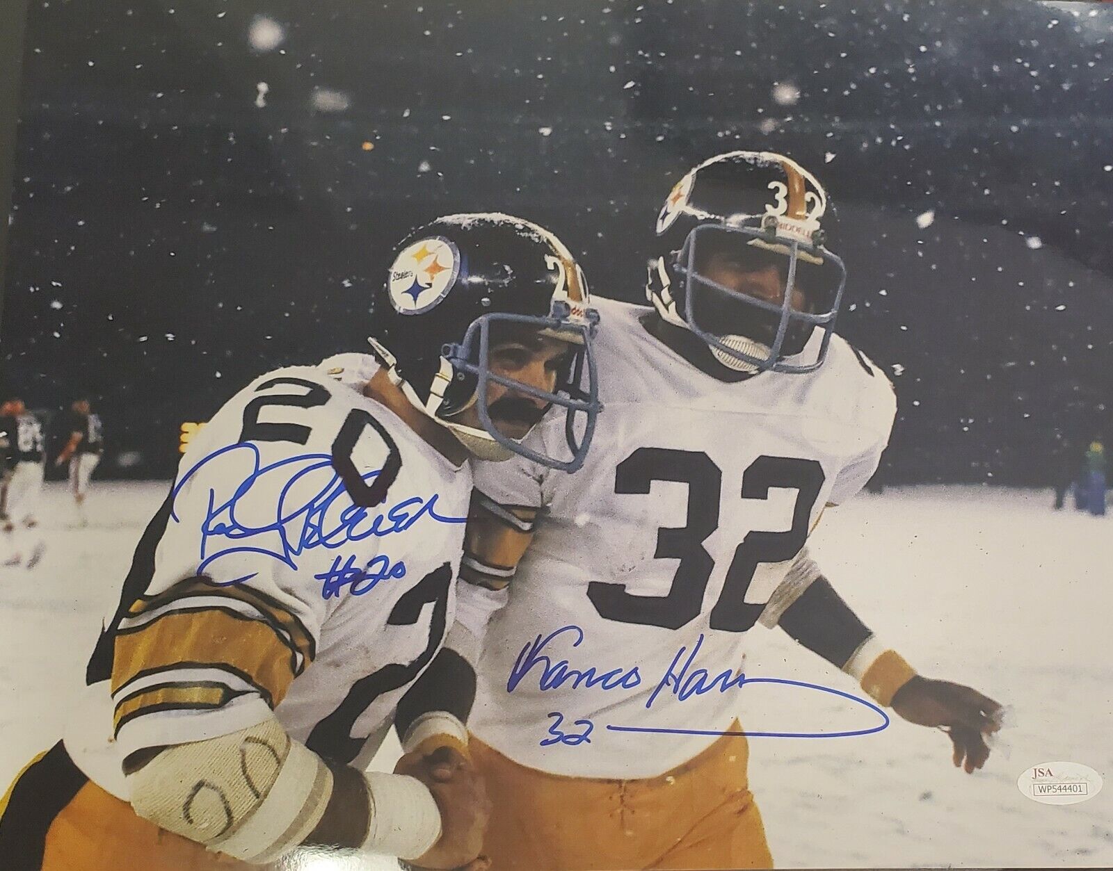 Autographed Franco Harris & Rocky Bleier Pittsburgh Steelers 11x14 Photo Poster painting JSA COA