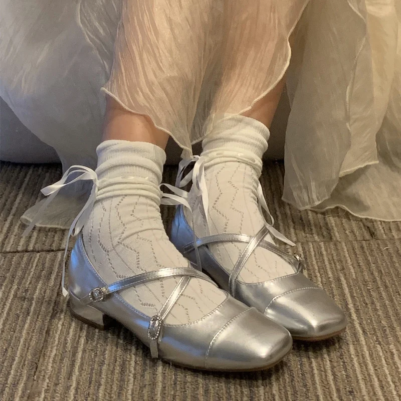 Breakj Breakj Ballet Small Leather Shoes French Mary Jane Shoes Square Head Down Single Shoes Women's Spring And Autumn Evening Shoes