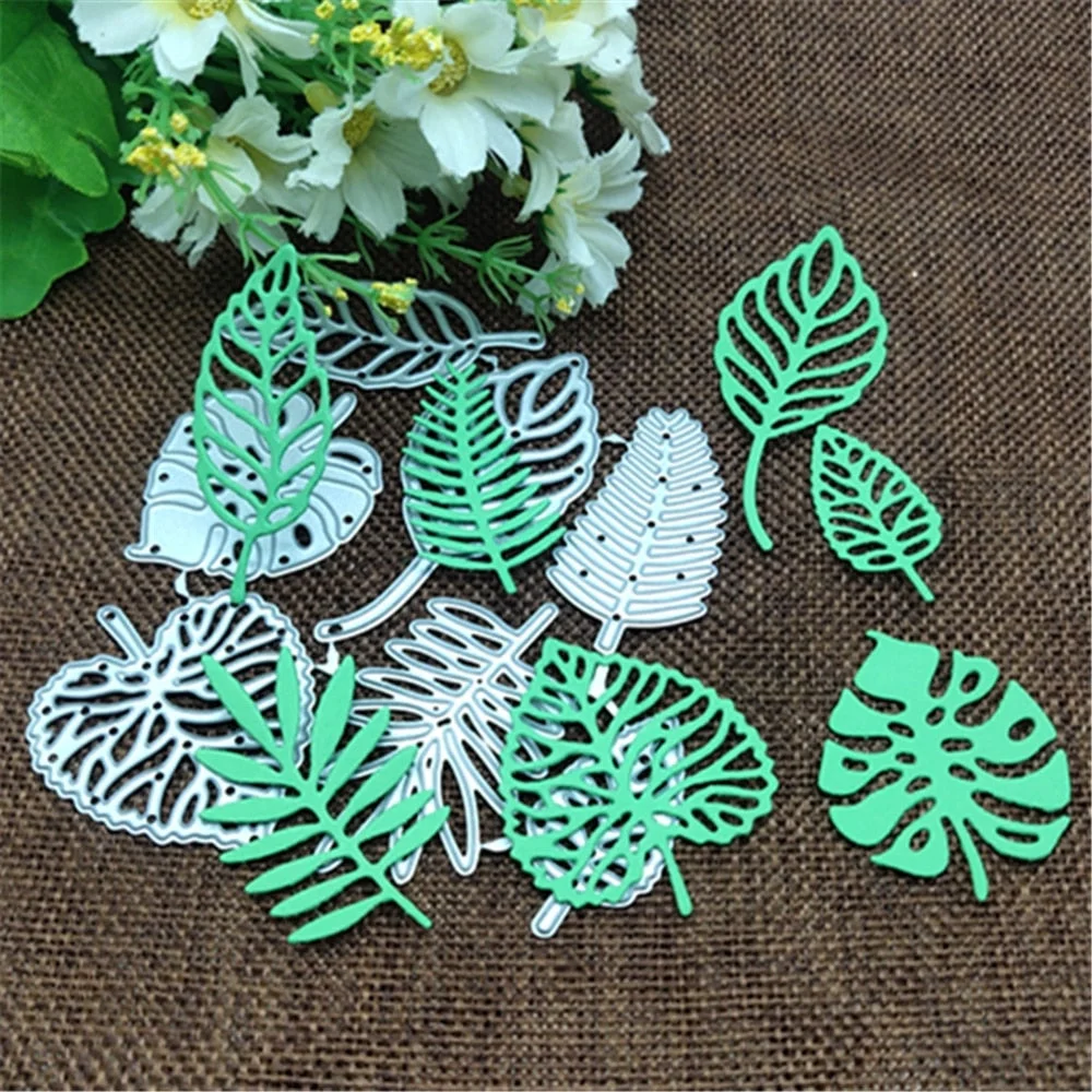 7pcs leaves card Cutting Dies Stencils For DIY Scrapbooking Decorative Embossing Handcraft Die Cutting Template