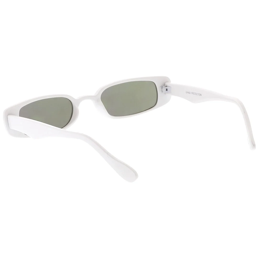 Extreme Thin Small Rectangle glasses Mirrored Lens 49mm