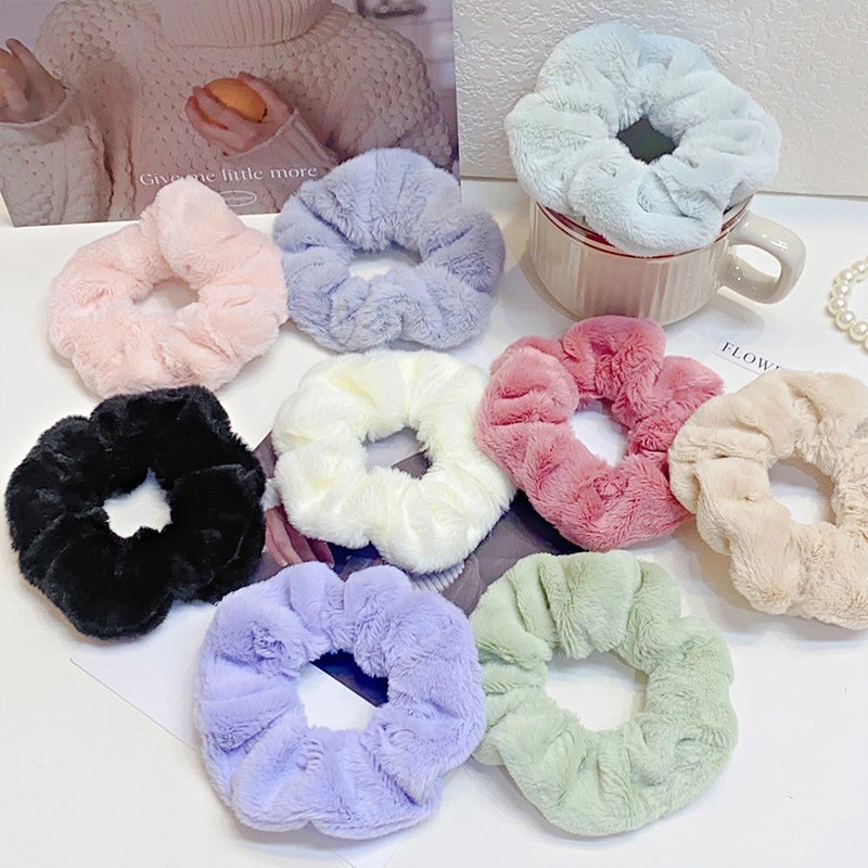 Women’s Pastoral Solid Color Commute Solid Color Flannel Hair Tie
