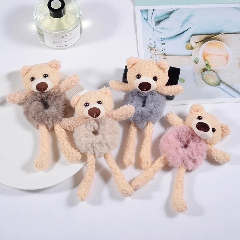 Cartoon Style Bear Plush Hair Tie