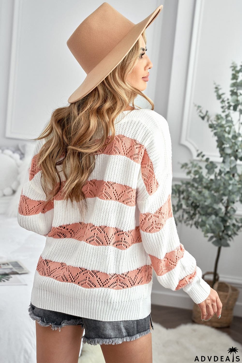 Striped Colorblock Knit Sweater