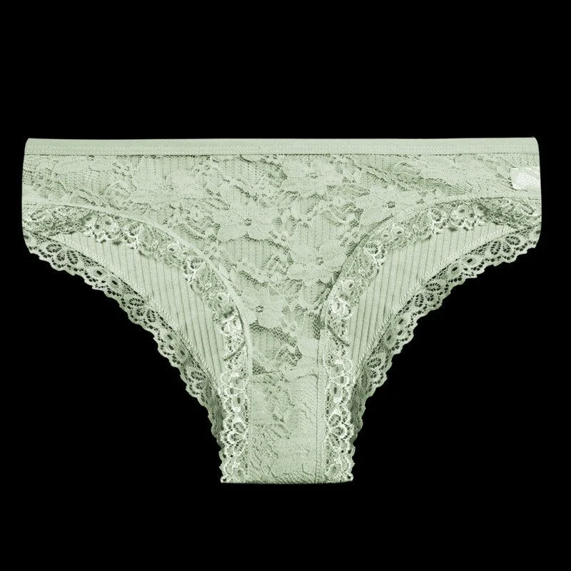 FINETOO Lace Panties Sexy Lingerie Fashion Floral Underwear Women Low Waist Girls Panty Large Size M-2XL Sexy Female Underpants