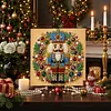 Christmas Soldier Wreath Framed Pearl Painting Kit 25x25cm for Adults