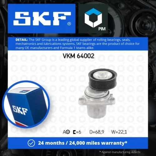 Aux Belt Tensioner fits MAZDA 3 BL 2.3 08 to 14 Drive V-Ribbed SKF LFG115980B Parts