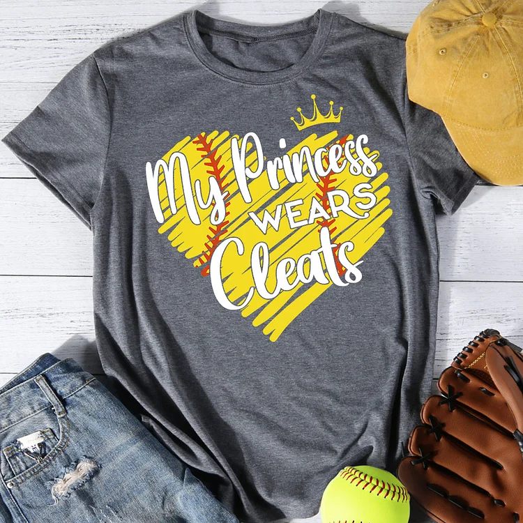 My Princess Wears Cleats Softball T-shirt Tee -013614-Annaletters