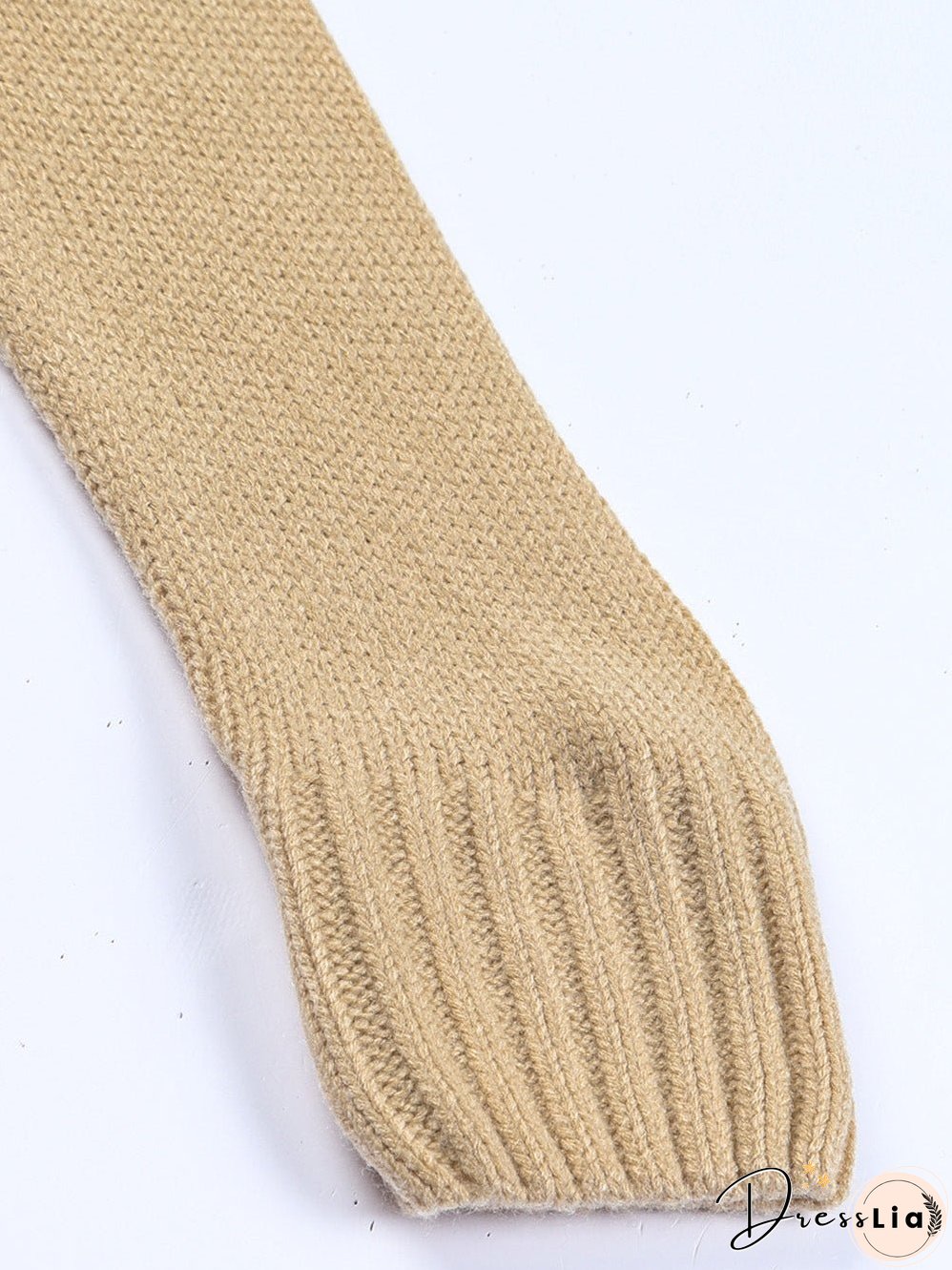 Cozy Beige V-Neck Knit Cardigan with Front Buttons