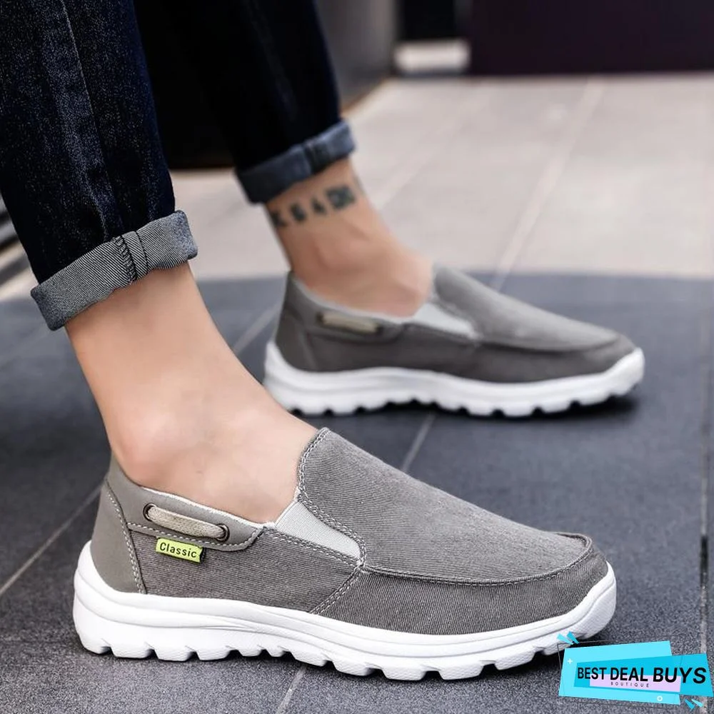Men Canvas Casual Breathable Footwear Plus Size Flat Shoes