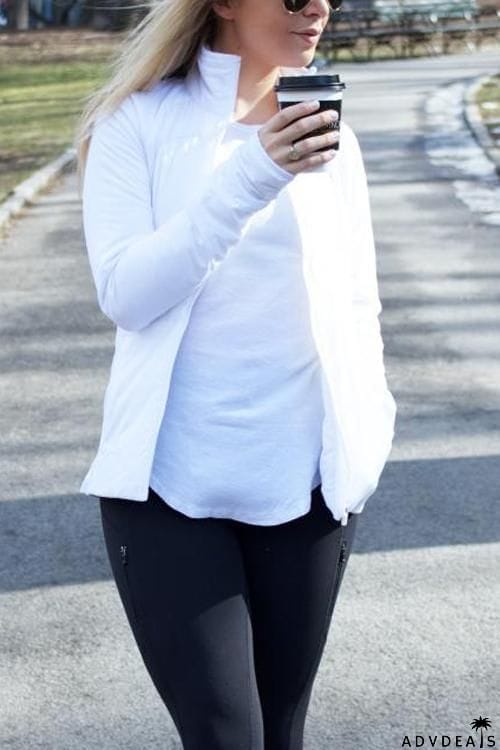 Zipper Long Sleeve Skinny Jackets