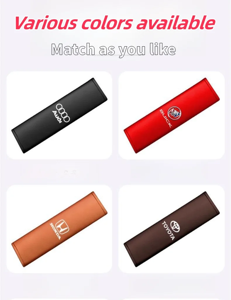 New Nappa Leather Soft and Comfortable Car Seat Belt Shoulder Pads