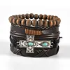 New European And American Retro Style Life Tree 8-Shaped Cross Zinc Alloy Hand-Woven 4-Piece Men'S Bracelet by Inlyline